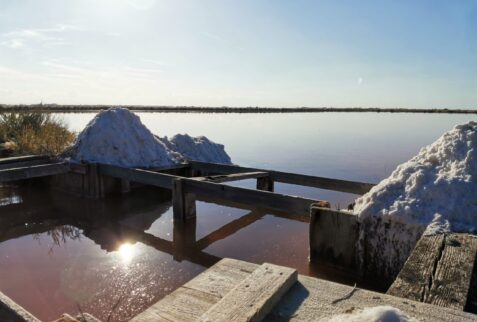 Cervia salt pan - The salt on the side of the tanks - BBOfItaly