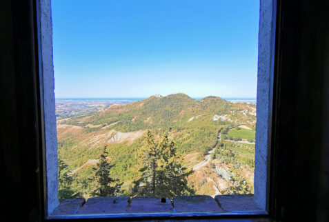Montebello Castle and legend of Azzurrina - Adriatic sea view from a window of the Castle - BBOfItaly