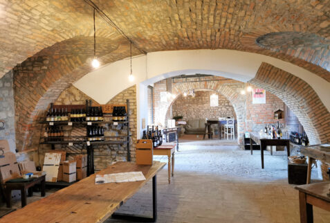 A fantastic wine cellar located in a castle close to Fortunago village