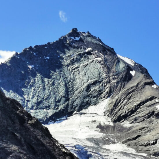 Grivola (3969 m) and its Nomenon glacier seen from vallone del Nomenon