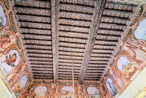Castello Ducale di Agliè – hall walls and ceilings are completely covered by fantastic paintings and decorations