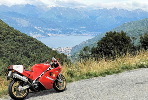 Parlasco – a fraction of Lago di Como seen from Passo Agueglio on the road to Esino Lario