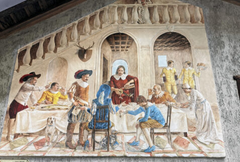 Parlasco – fresco on the wall of a village house