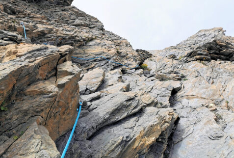 Rifugio Frassati - some ropes to help in the last part of path to Passo del Malatrà