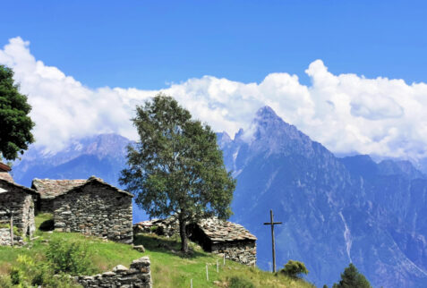 Valle della Forcola – Alpe Buglio used mainly by shepherds and landscape on the other side of Val Chiavenna