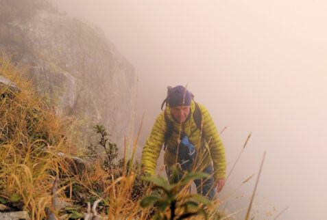 Passo della Crocetta – the very steep slope before the last vertical wall to get the pass