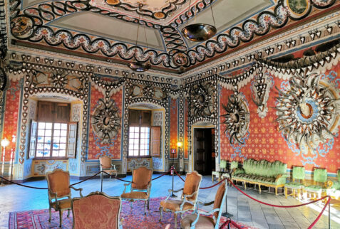 Castello di Sarre Valle d’Aosta - the fantastic hall where the king with his friends planed their hunting trips
