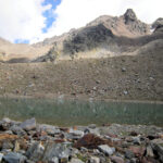 Lago Verde Val Martello – the glacial Lago Verde surrounded by tons of gravel and stones