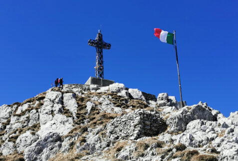 Resegone Lombardia – the cross and the Italian flag on Punta Cermenati