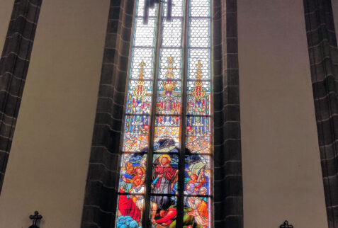 Merano Alto Adige – a mosaic window in Chiesa di San Nicolò