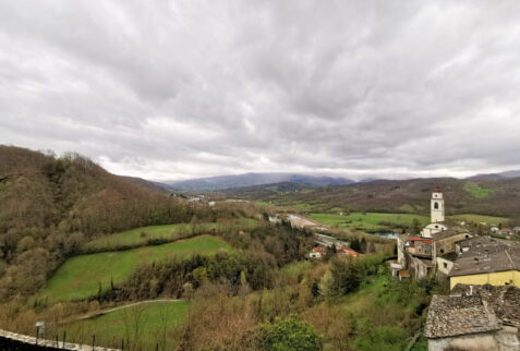 Castello di Compiano – landscape encompassing the castle