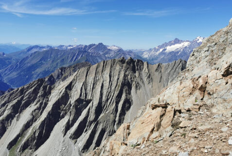 Grande Rochere – glimpse on mountains seen from Col de la Rochere and located in Vallone de Chambave