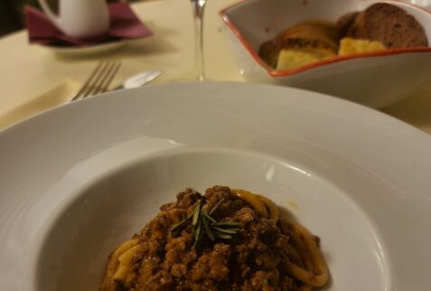 Pici with ragù at Taverna Squarcialupi - Castellina in Chianti