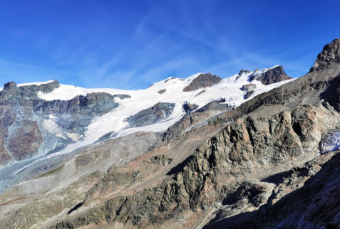 Quintino Sella – in the middle Colle del Breithorn and on the right the Breithorn group – BBofItaly
