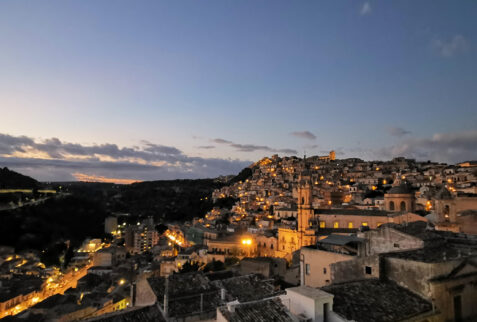 Modica – the city by night seen from the walls of Castello dei Conti di Modica – BBofItaly