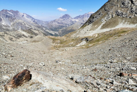 Bivacco Ravelli – the last stretch of the valley that climbs to the Grande Rousse Nord – BBofItaly