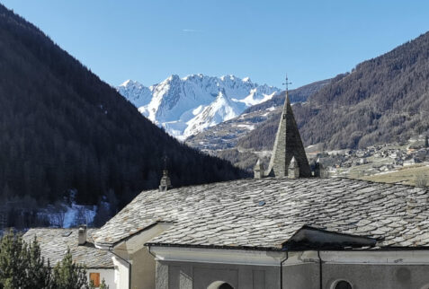 Etroubles – range of Mont Velan seen from the back of Chiesa di Santa Maria Assunta – BBofItaly