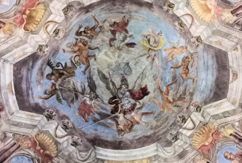 Monte dei Bianchi - fresco on the ceiling of the church of San Michele Arcangelo - BBofItaly
