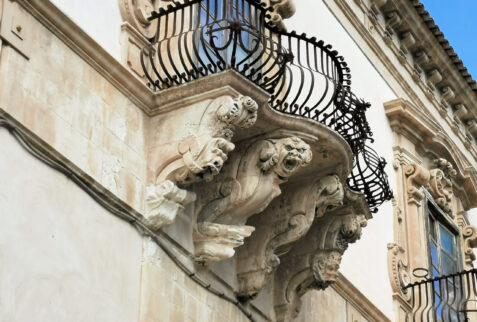Scicli – one of the wonderful balconies of Beneventano palace – BBofItaly
