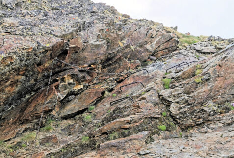 Mont Fallere - a section of the path equipped with a chain and steps that leads to the top of Mont Fallere – BBofItaly